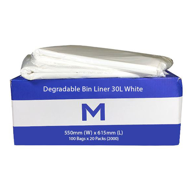 FP Degradable Bin Liner 30L White