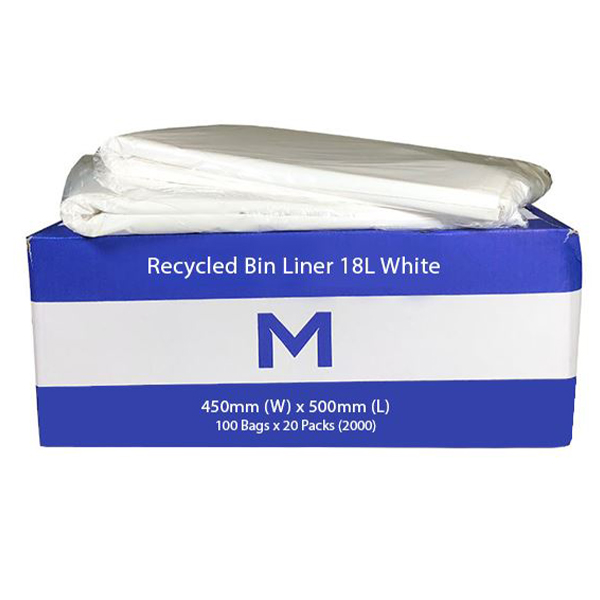 FP Recycled Bin Liner 18L White