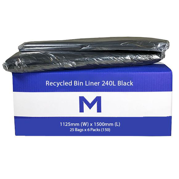 FP Recycled Bin Liner 240L Black