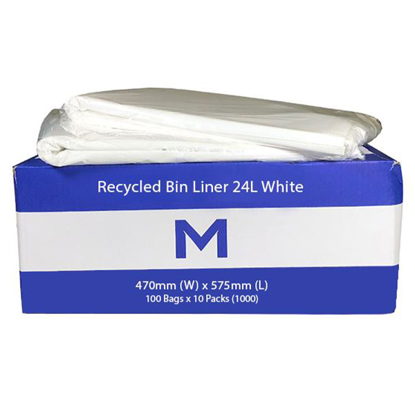 FP Recycled Bin Liner 24L White