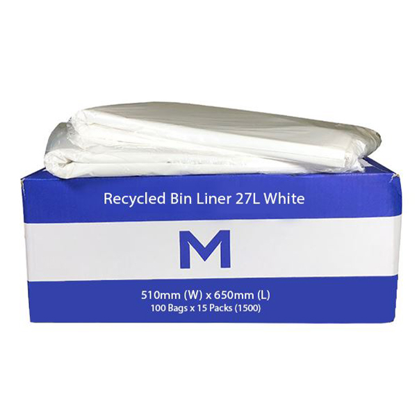 FP Recycled Bin Liner 27L White