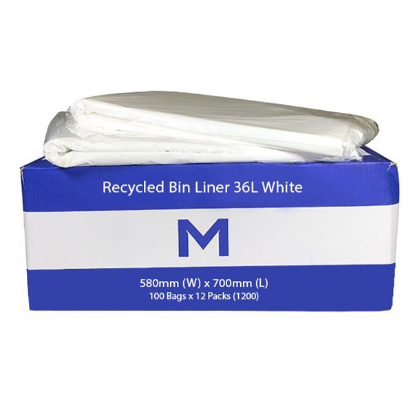 FP Recycled Bin Liner 36L White